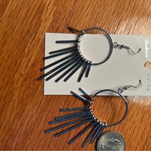 Fashion Jewelry Blue Hoop Earrings